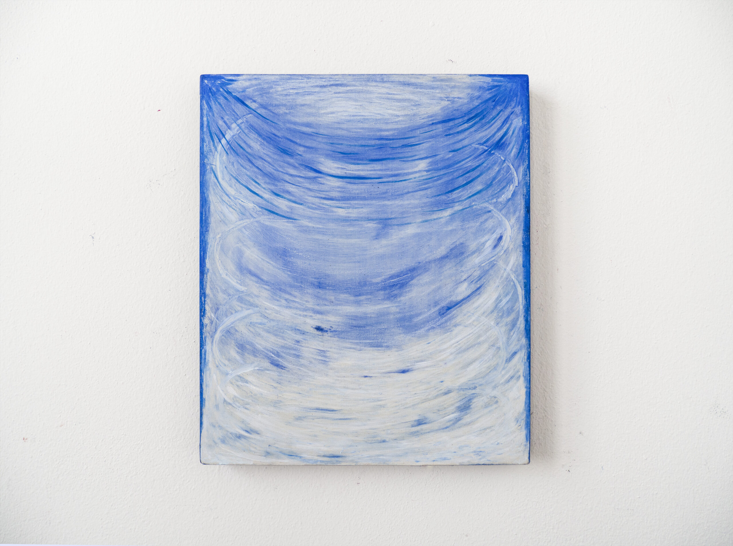 Mother and sky. Echoing (1), 2020, olio e pastelli su tela, 38x32 cm - Miriam Del Seppia - cortesia dell'artista