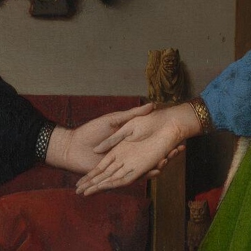 Ritratto dei Coniugi Arnolfini, Jan van Eyck (dettagli)